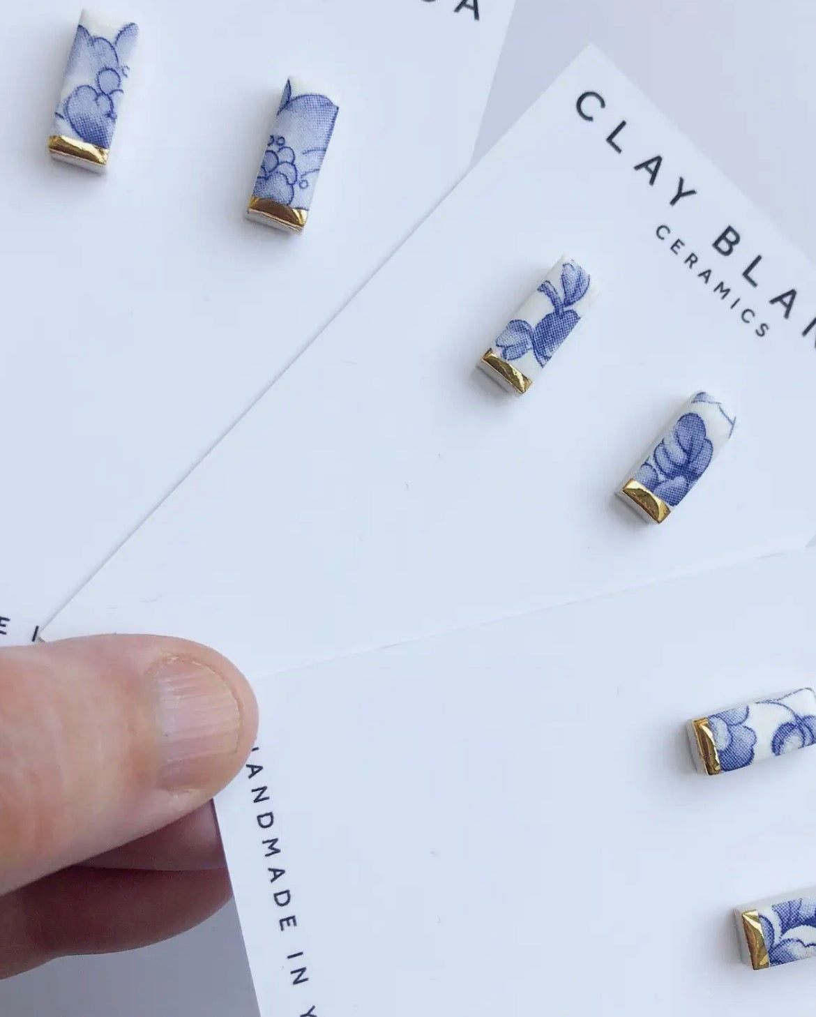 Clay blanca blue earrings