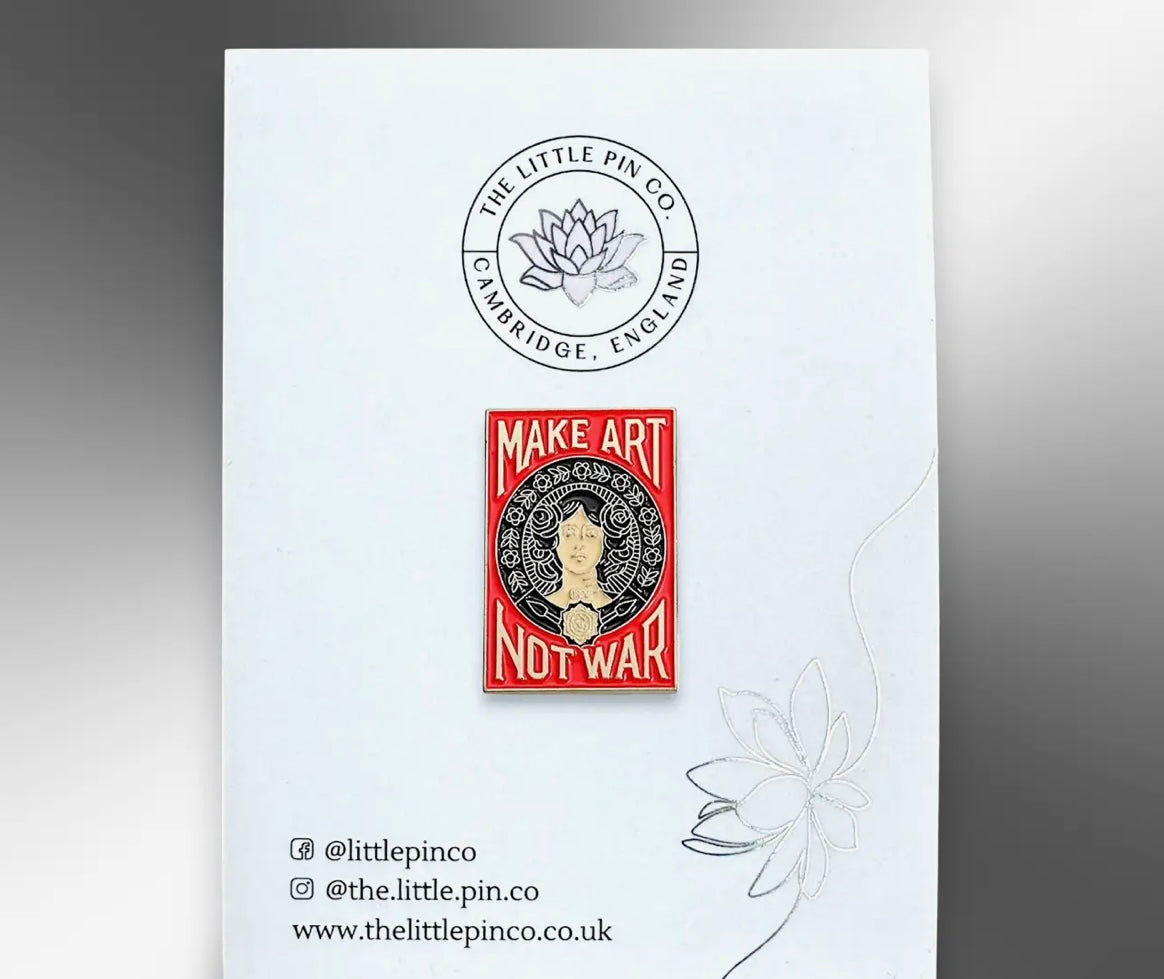 The little pin company “Make Art Not War” pin