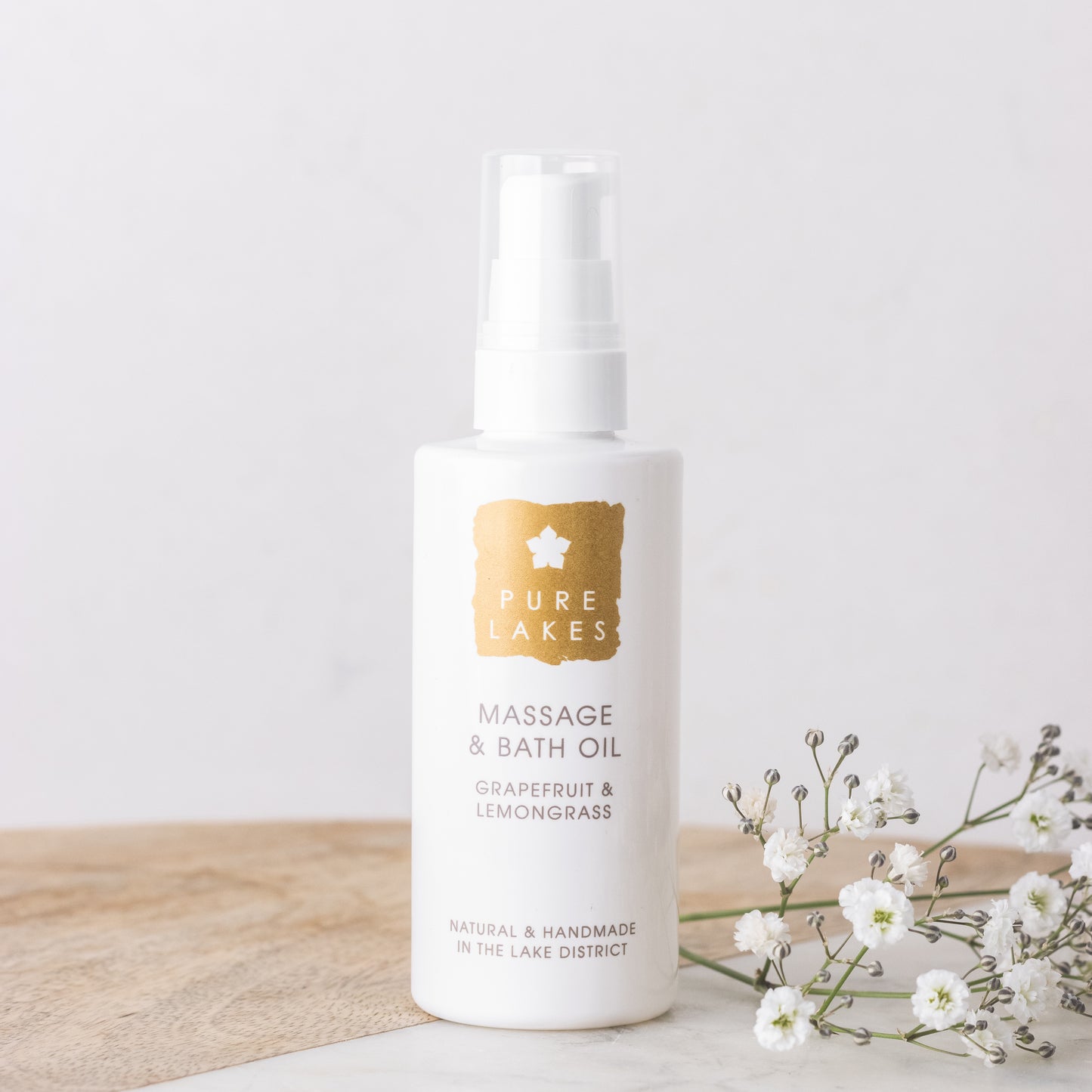 Pure lakes grapefruit and lemongrass massage and bath oil