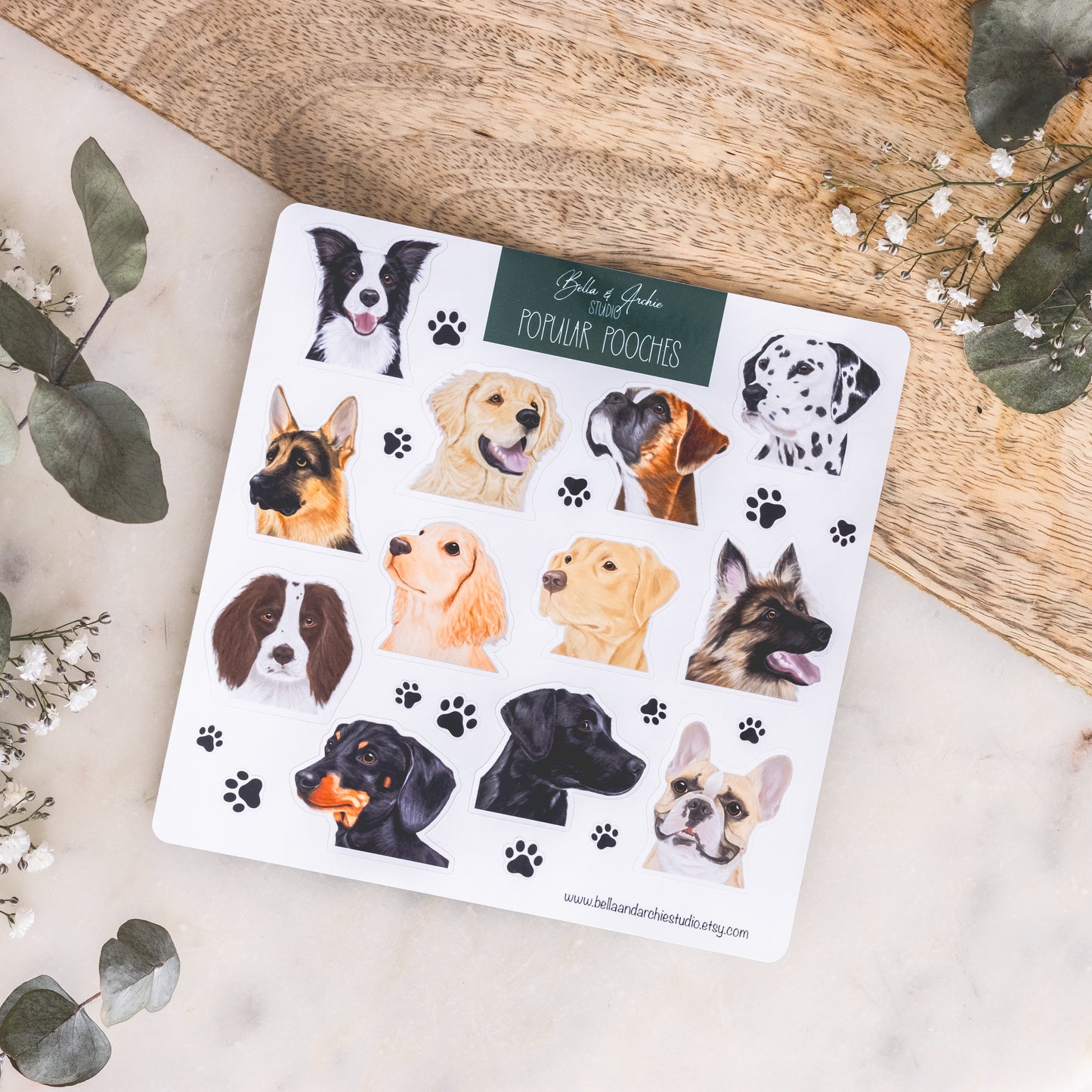Bella and Archie dog stickers