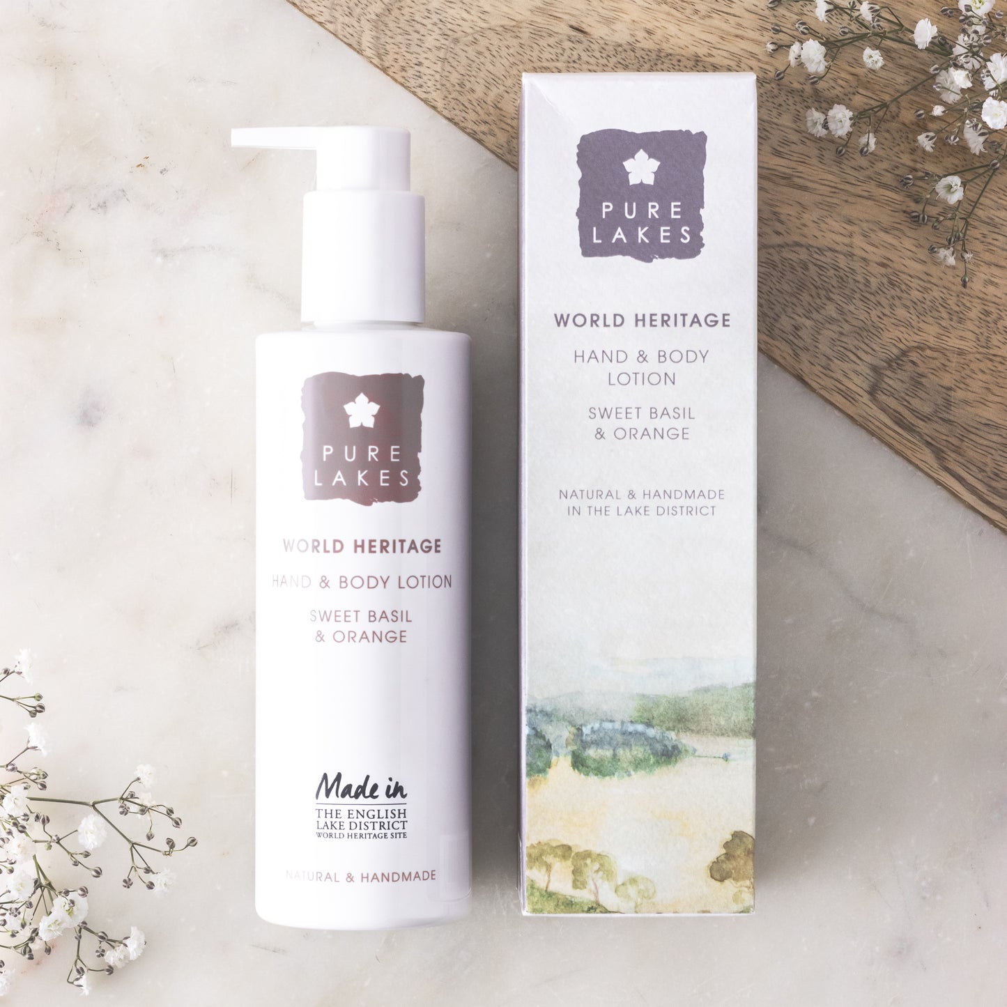Pure lakes sweet basil and orange hand and body lotion