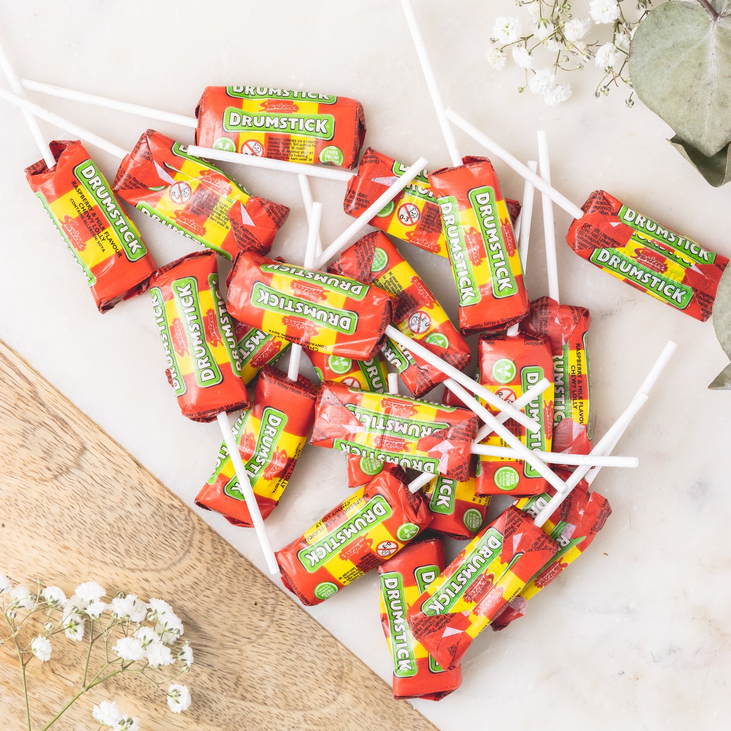 Gormet sweets swizzle drum sticks