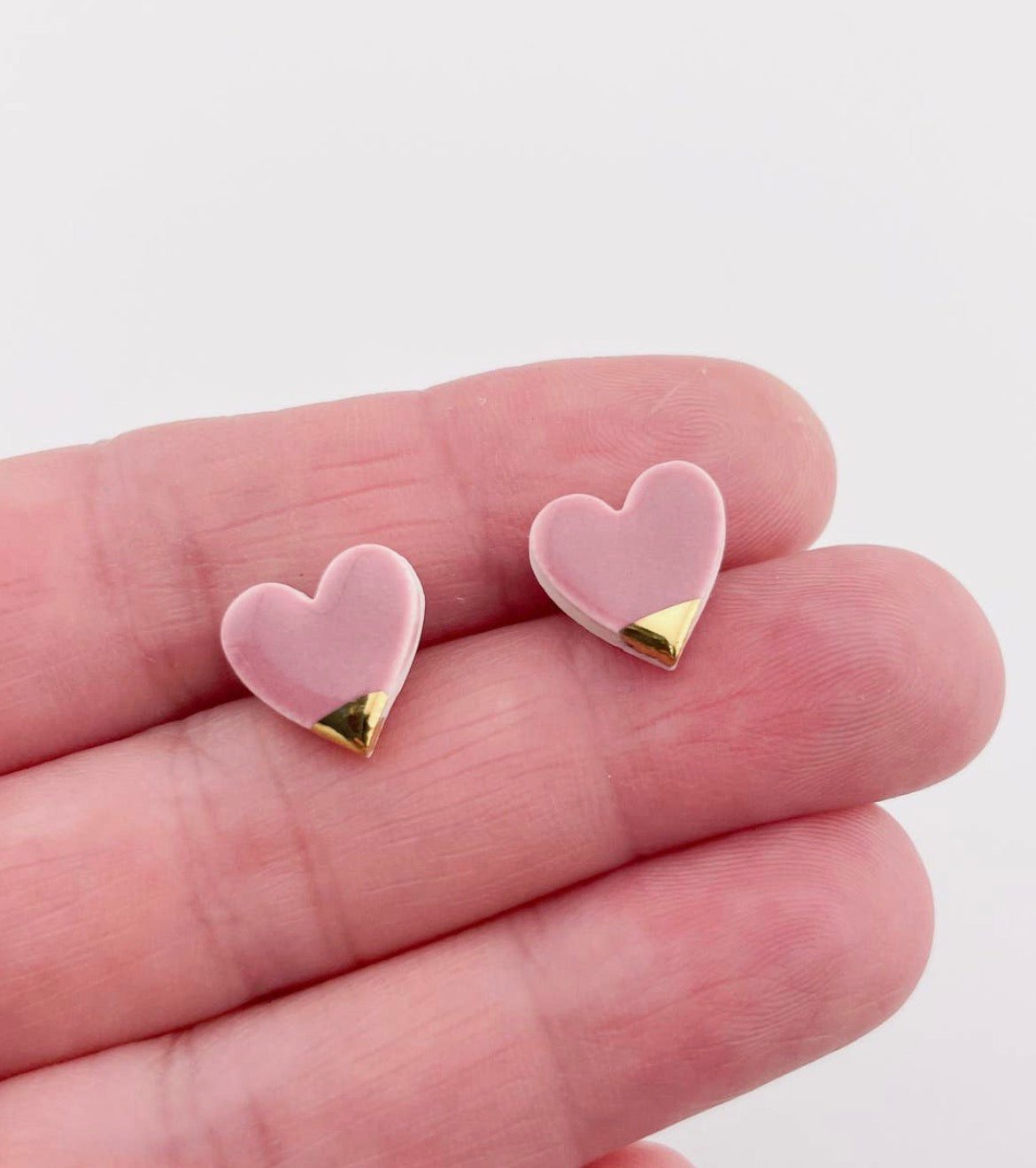 Clay blanca pink heart earrings