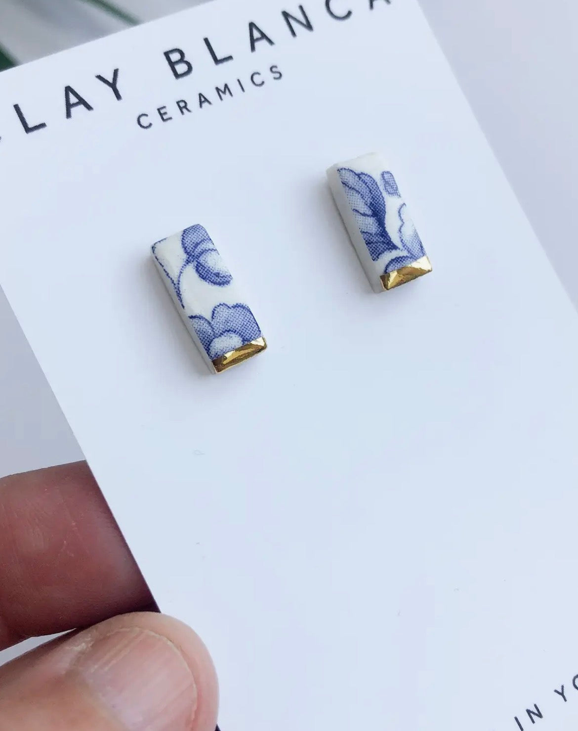 Clay blanca blue earrings