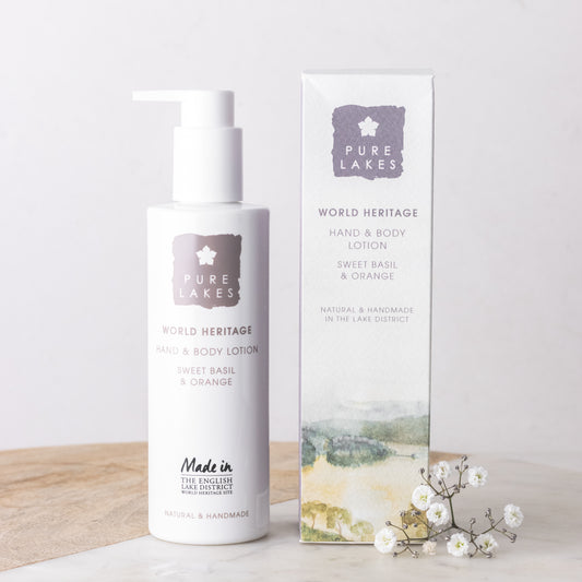 Pure lakes sweet basil and orange hand and body lotion