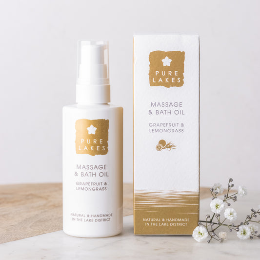 Pure lakes grapefruit and lemongrass massage and bath oil
