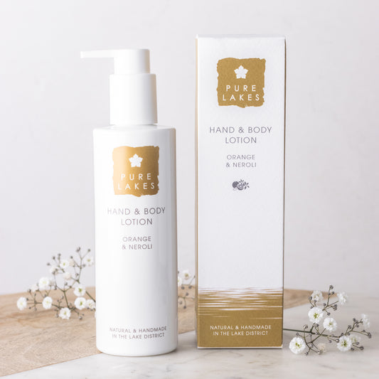 Pure lakes orange and neroli hand and body lotion