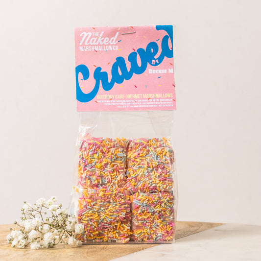 Naked marshmallow craved birthday cake