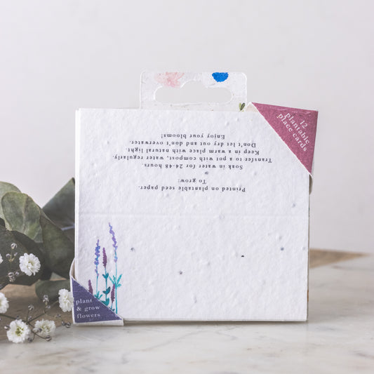 Little green gifts plantable wildflower placement cards flowers