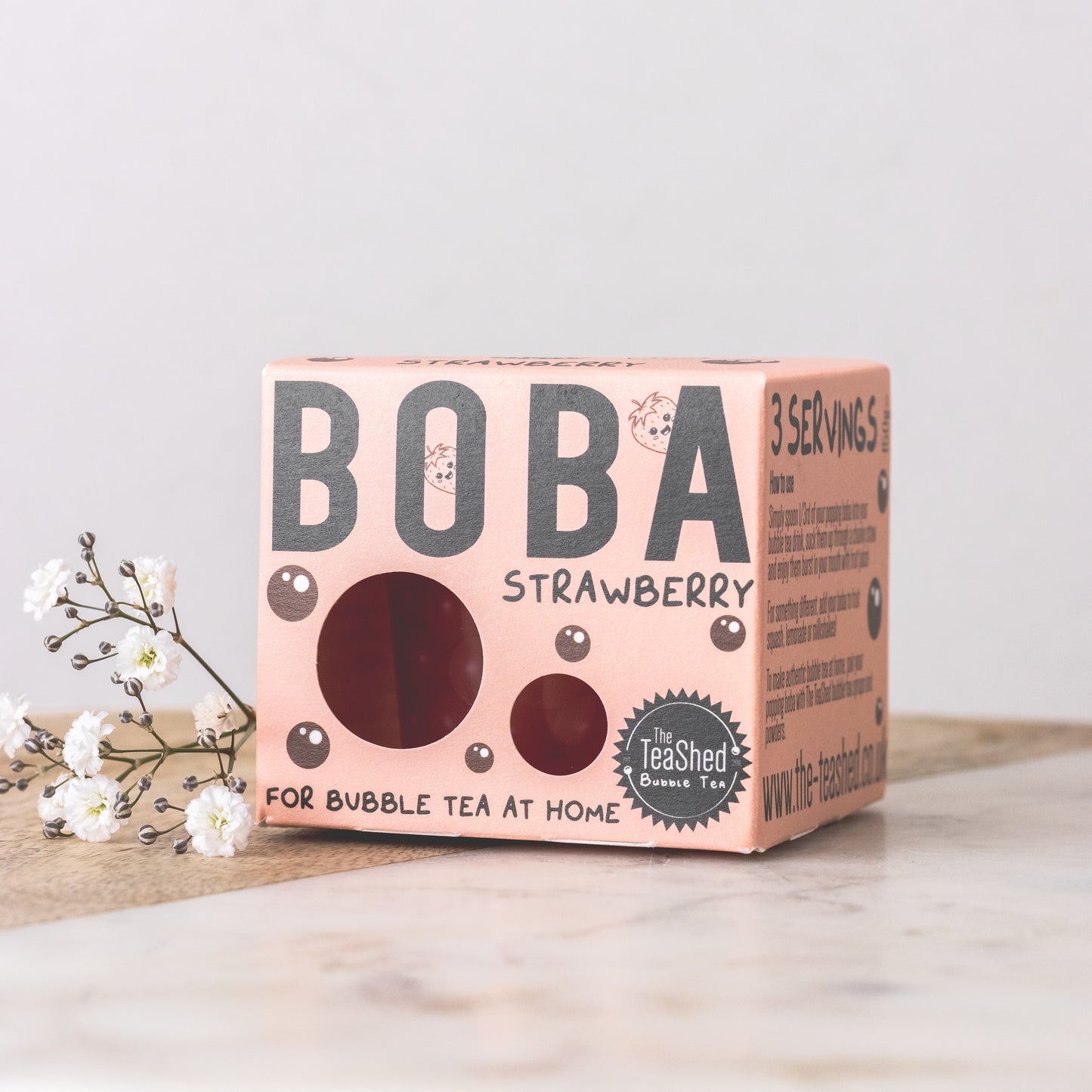 The tea shed strawberry boba