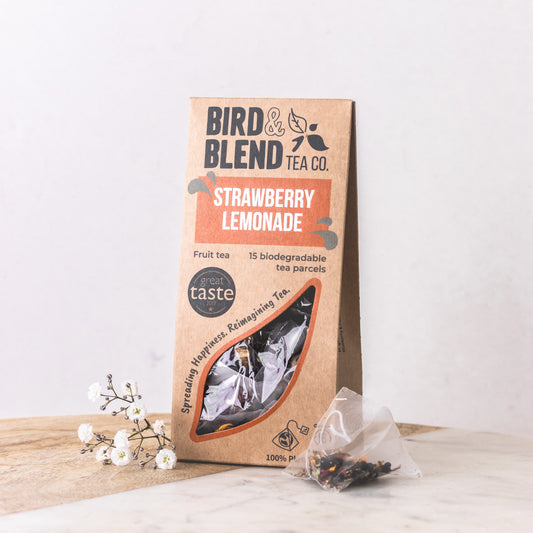 Bird and blend strawberry lemonade fruit tea 15 biodegradable tea bags