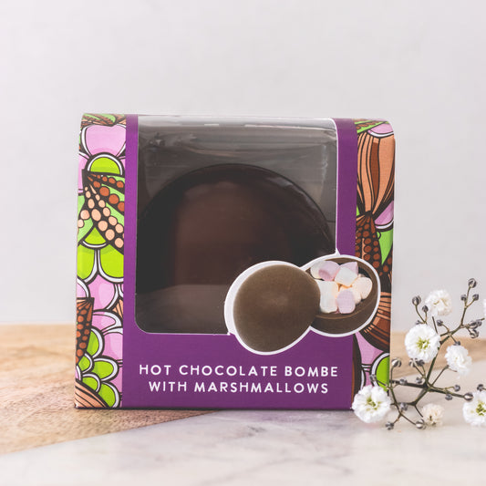 Cocoba hot chocolate bombe with marshmallows