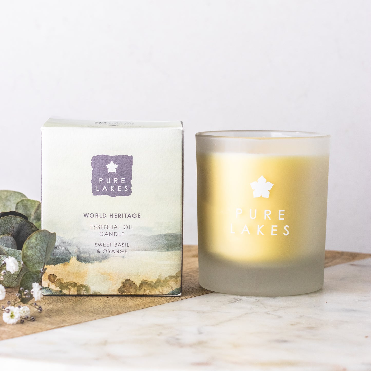 Pure lakes sweet basil and orange candle