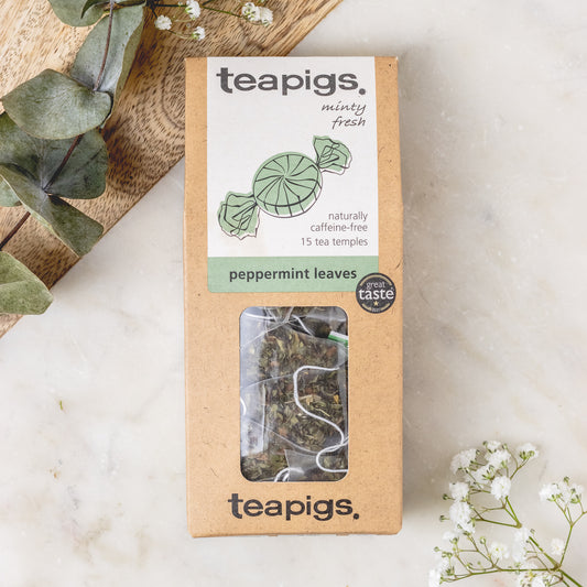Tea pigs peppermint leaves