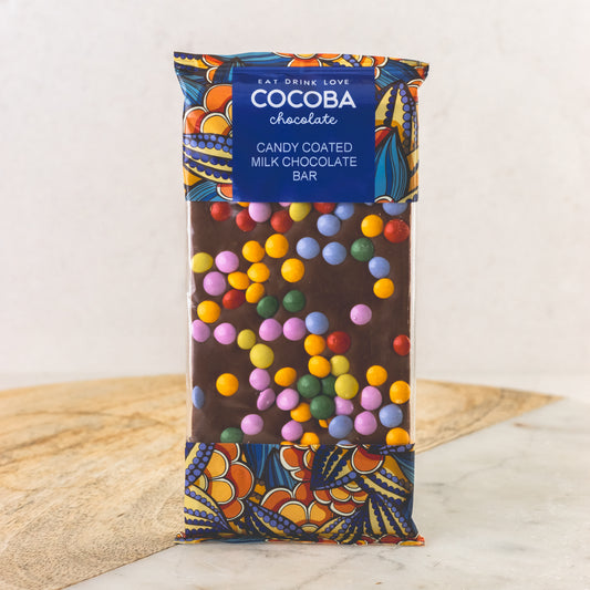 Cocoba candy coated milk chocolate bar