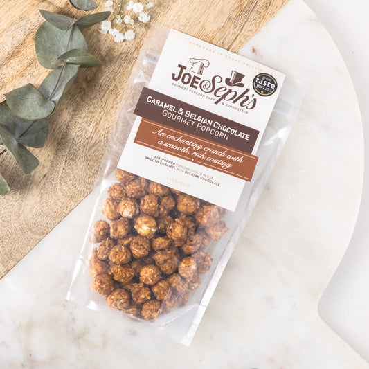 Joe and seph caramel and Belgium chocolate popcorn
