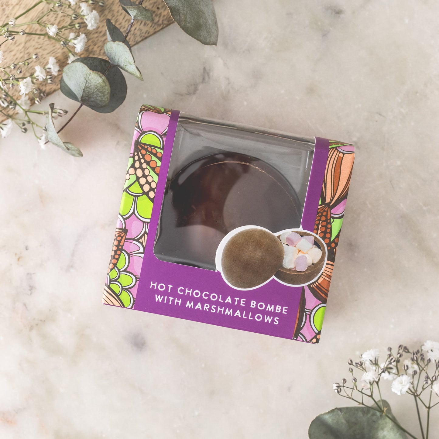 Cocoba hot chocolate bombe with marshmallows