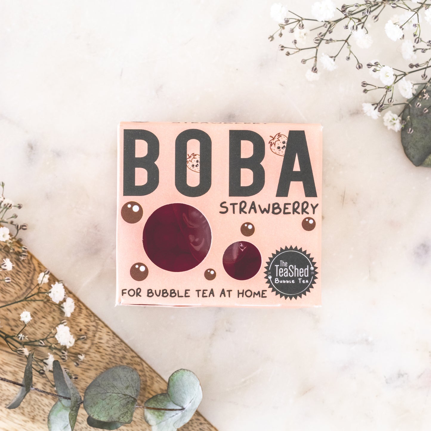 The tea shed strawberry boba