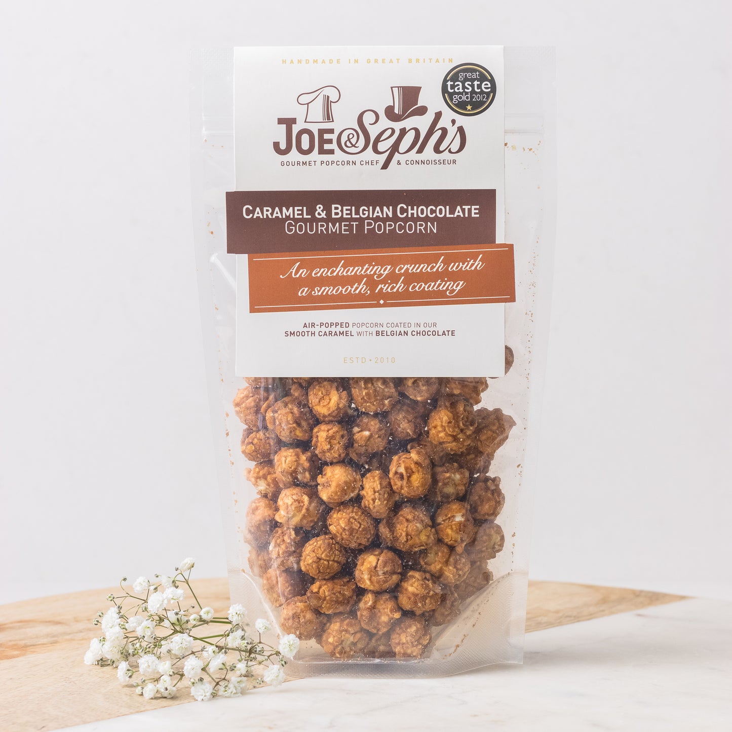 Joe and seph caramel and Belgium chocolate popcorn
