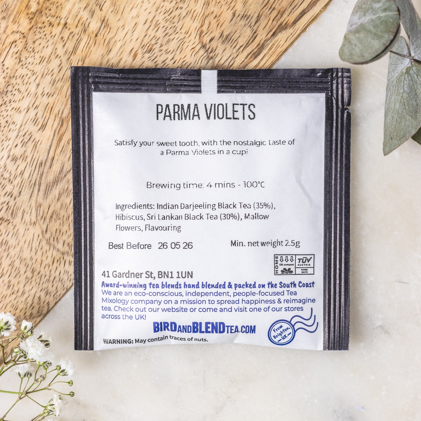 Bird and blend Parma violets