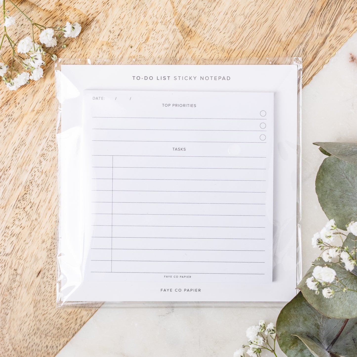 Faye and co papier to do list sticky notepad